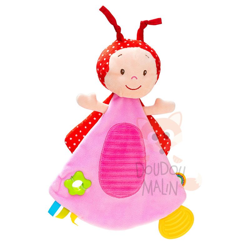  baby comforter lou the ladybug pink red 